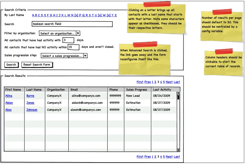 Low-fidelity wireframe example - Up and Running Software development process